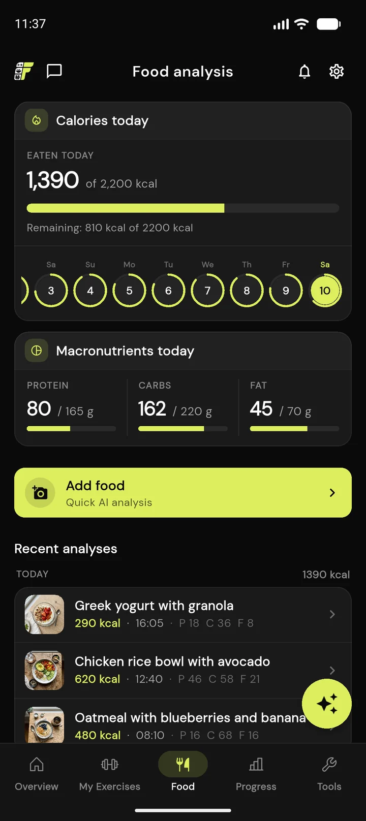 AI food analysis