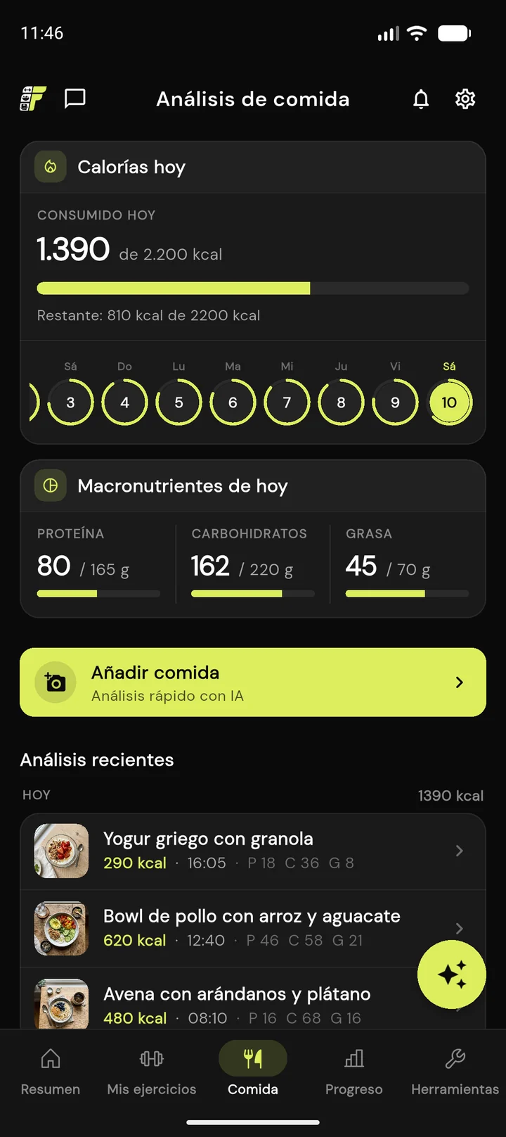 Análisis de alimentos con IA