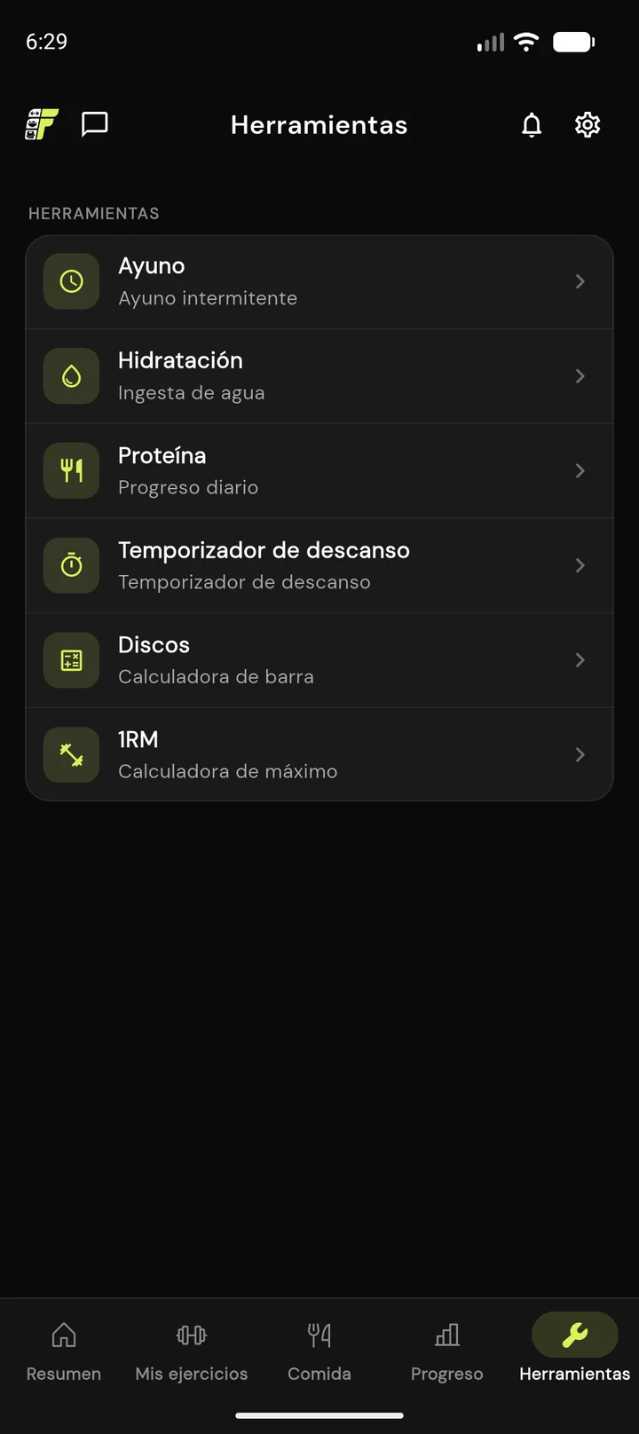 Herramientas y temporizadores