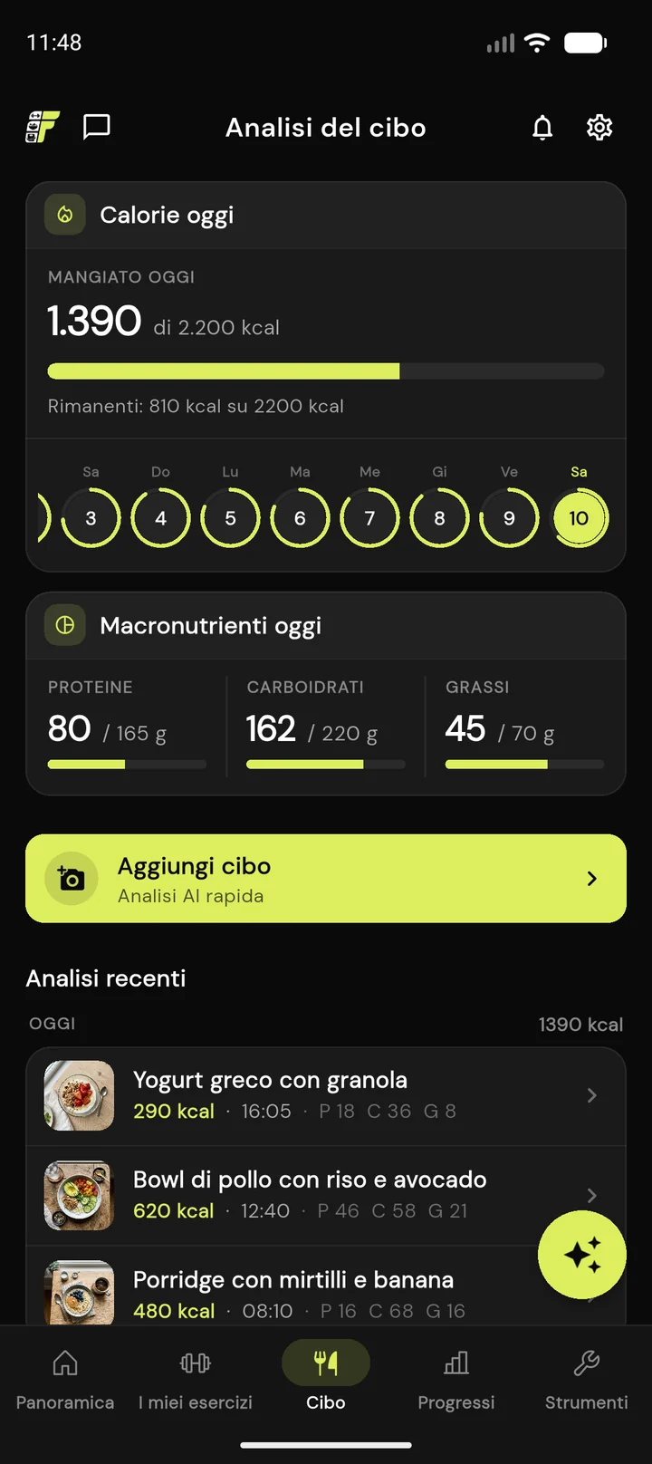 Analisi alimentare con IA