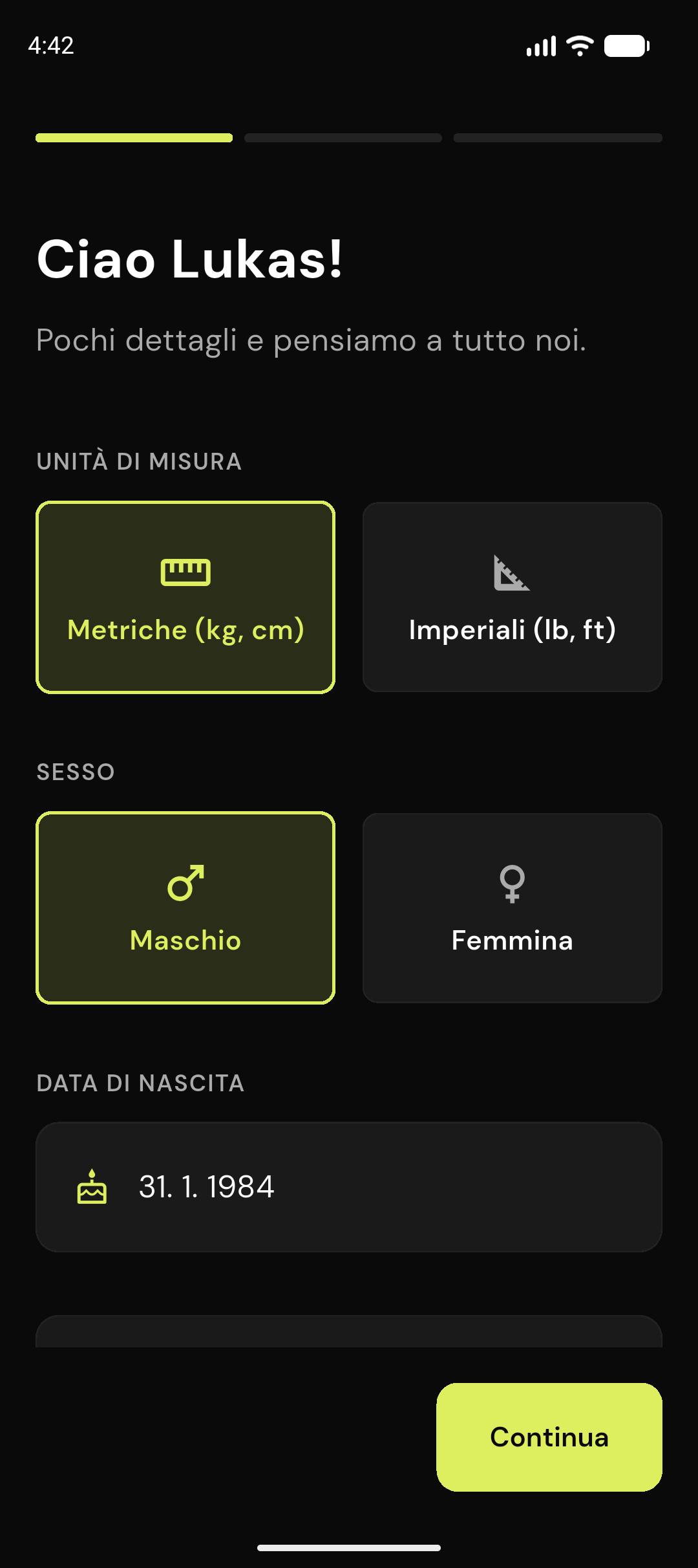 Onboarding personalizzato