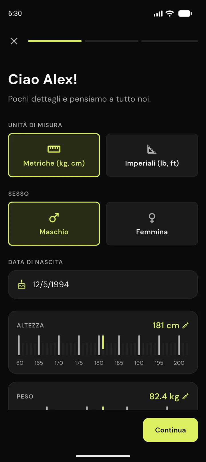 Onboarding personalizzato