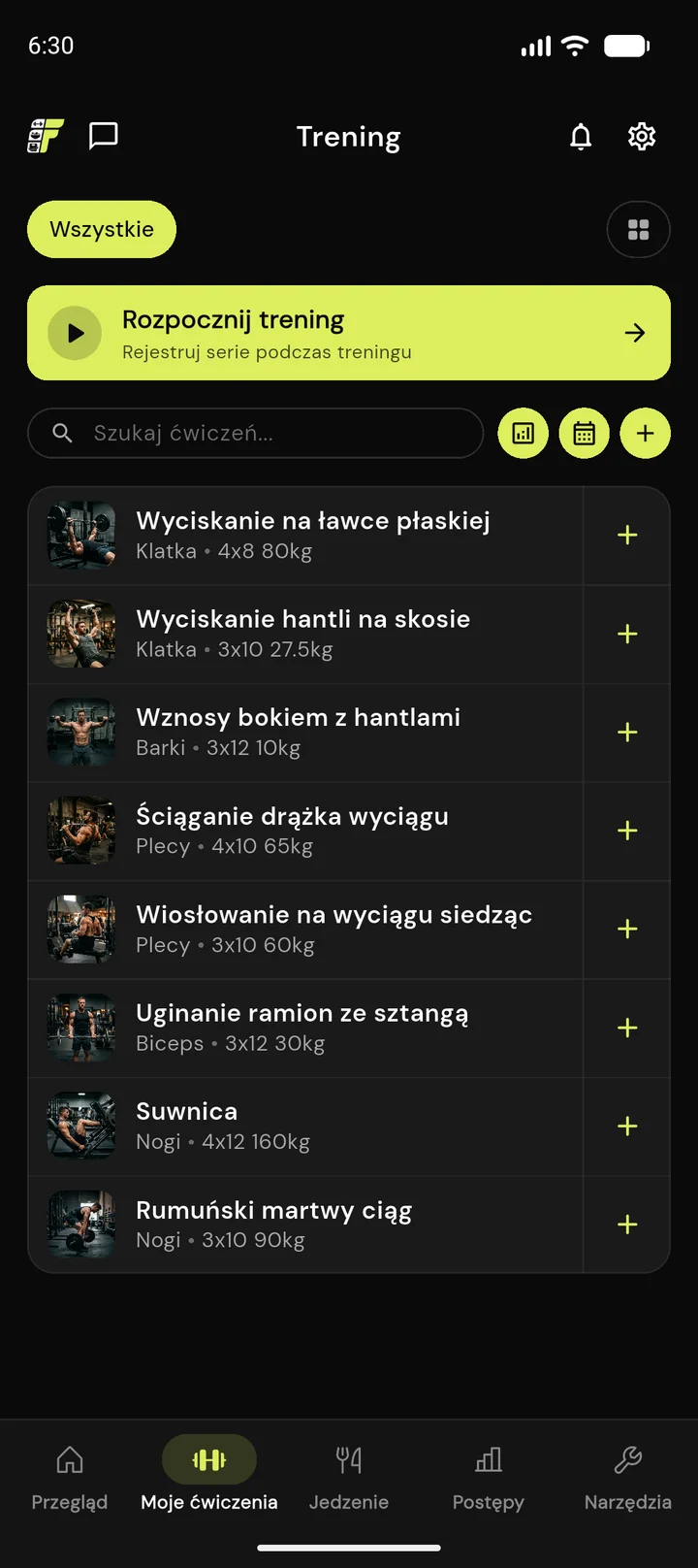 Przegląd treningów