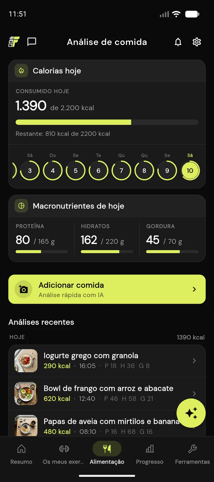 Análise de alimentos com IA